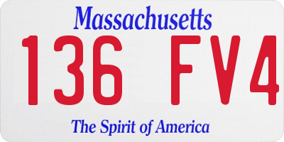 MA license plate 136FV4