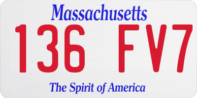 MA license plate 136FV7