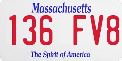 MA license plate 136FV8