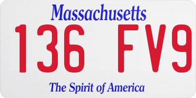MA license plate 136FV9