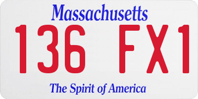 MA license plate 136FX1