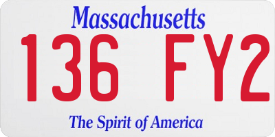 MA license plate 136FY2