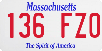 MA license plate 136FZ0
