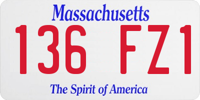 MA license plate 136FZ1