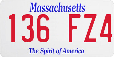 MA license plate 136FZ4
