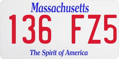 MA license plate 136FZ5