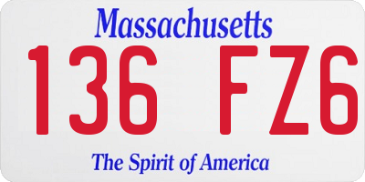 MA license plate 136FZ6