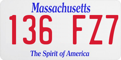 MA license plate 136FZ7