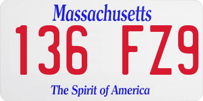 MA license plate 136FZ9