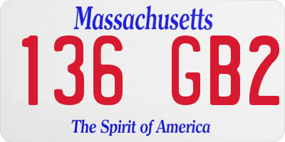 MA license plate 136GB2