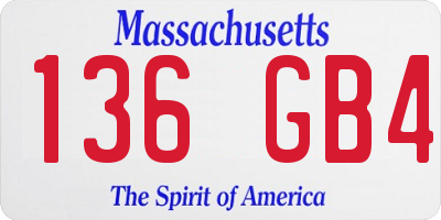 MA license plate 136GB4