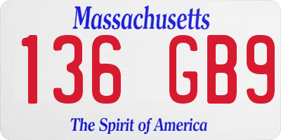 MA license plate 136GB9
