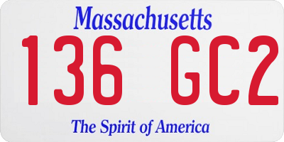 MA license plate 136GC2