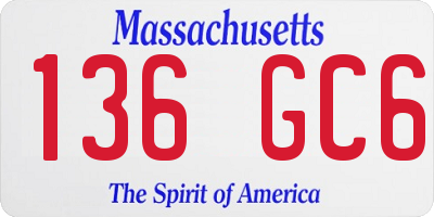 MA license plate 136GC6
