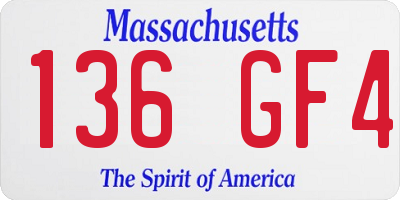 MA license plate 136GF4