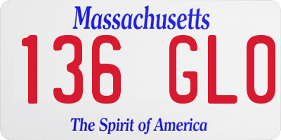 MA license plate 136GL0