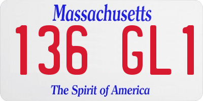 MA license plate 136GL1