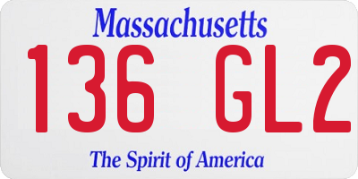 MA license plate 136GL2