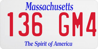 MA license plate 136GM4