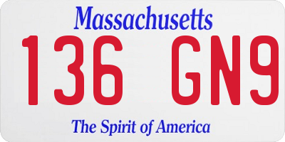 MA license plate 136GN9
