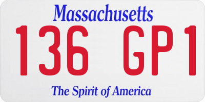 MA license plate 136GP1