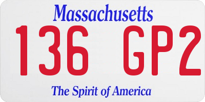MA license plate 136GP2
