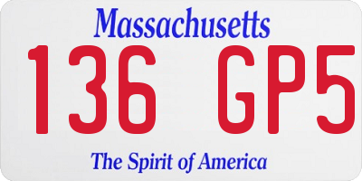 MA license plate 136GP5