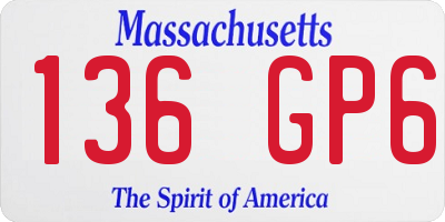 MA license plate 136GP6