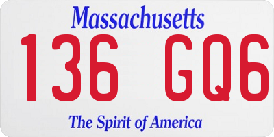 MA license plate 136GQ6