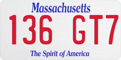 MA license plate 136GT7