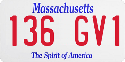 MA license plate 136GV1