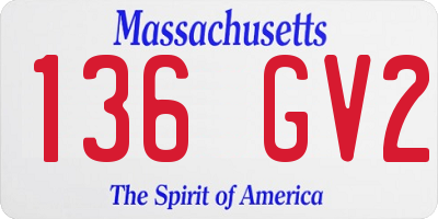 MA license plate 136GV2