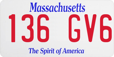 MA license plate 136GV6