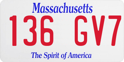 MA license plate 136GV7