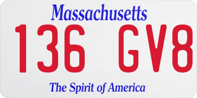 MA license plate 136GV8