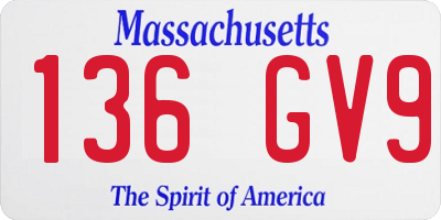 MA license plate 136GV9