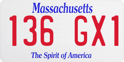MA license plate 136GX1
