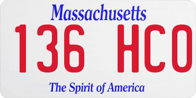 MA license plate 136HC0