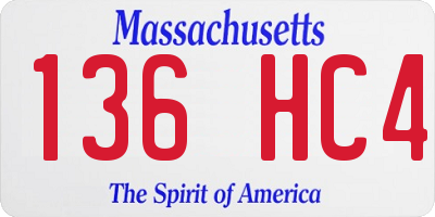 MA license plate 136HC4