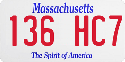 MA license plate 136HC7