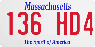 MA license plate 136HD4