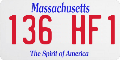 MA license plate 136HF1