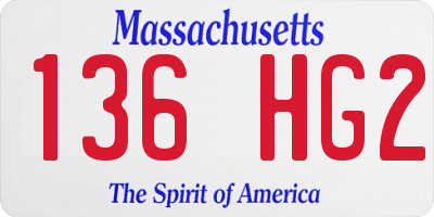 MA license plate 136HG2