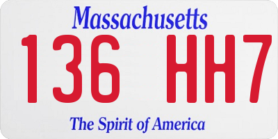 MA license plate 136HH7