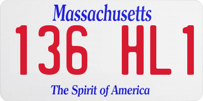 MA license plate 136HL1