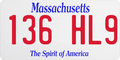 MA license plate 136HL9