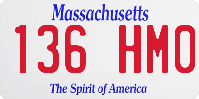 MA license plate 136HM0