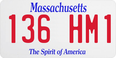 MA license plate 136HM1