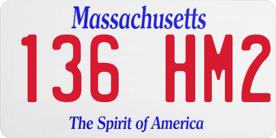 MA license plate 136HM2