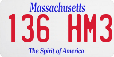 MA license plate 136HM3